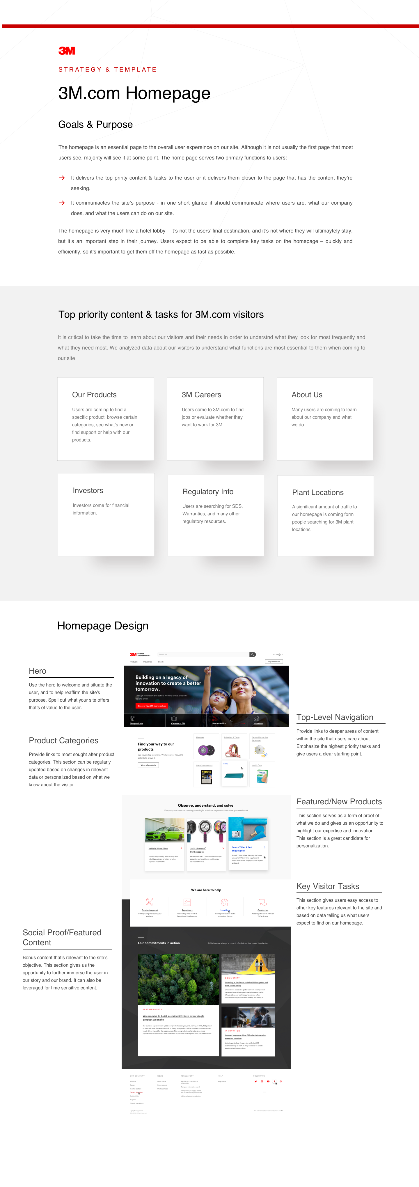 3M homepage content strategy and template blueprint
