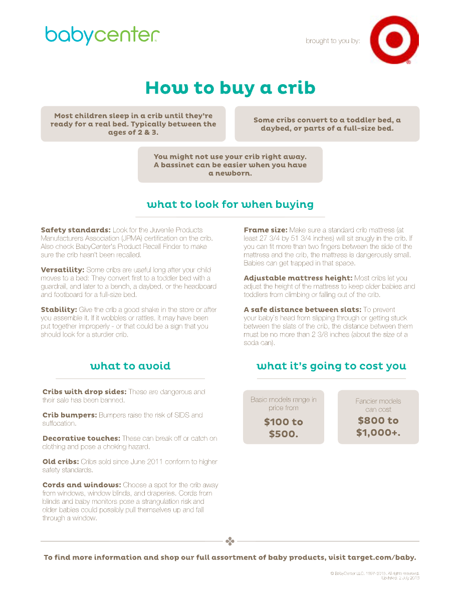 How to buy a crib — guide first page