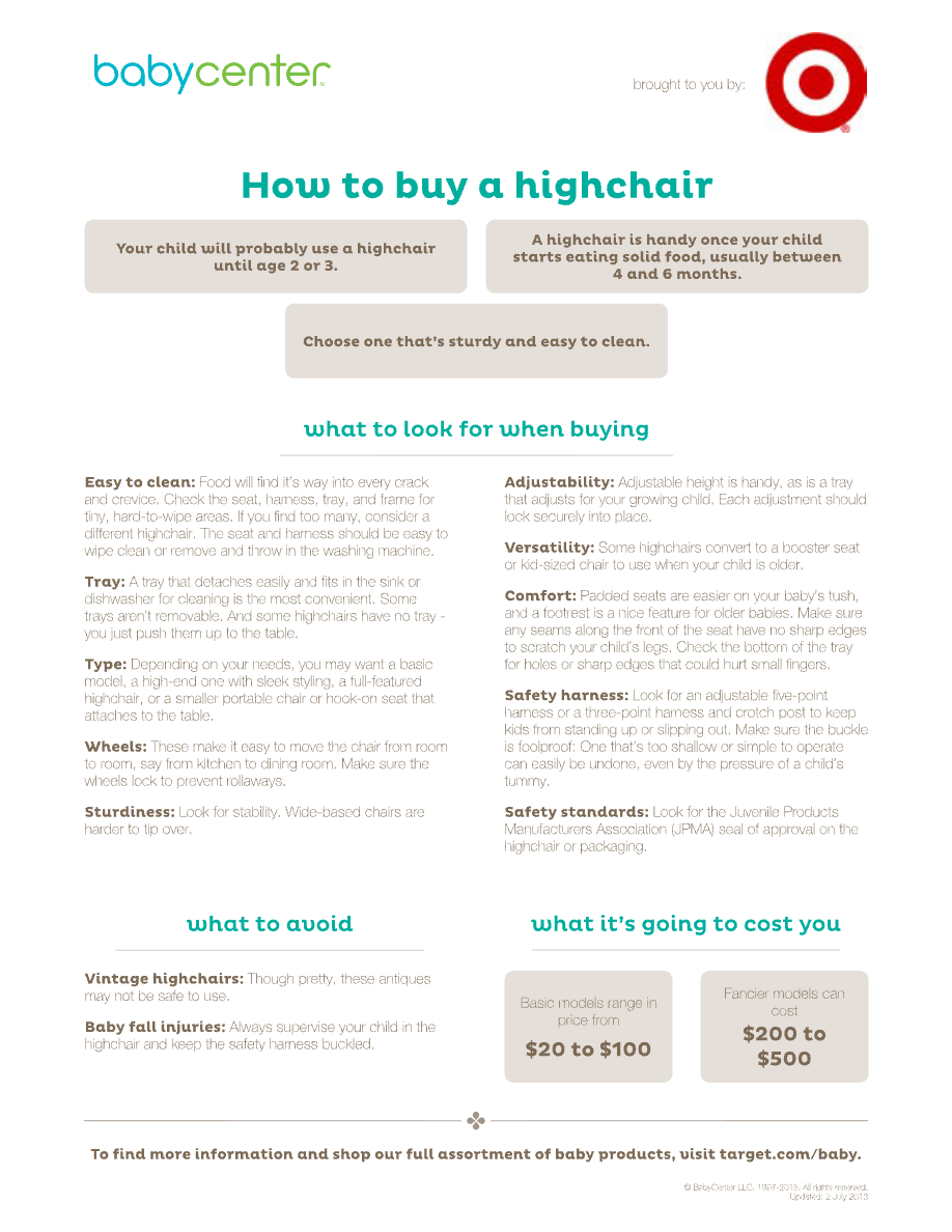 How to buy a high chair — guide first page