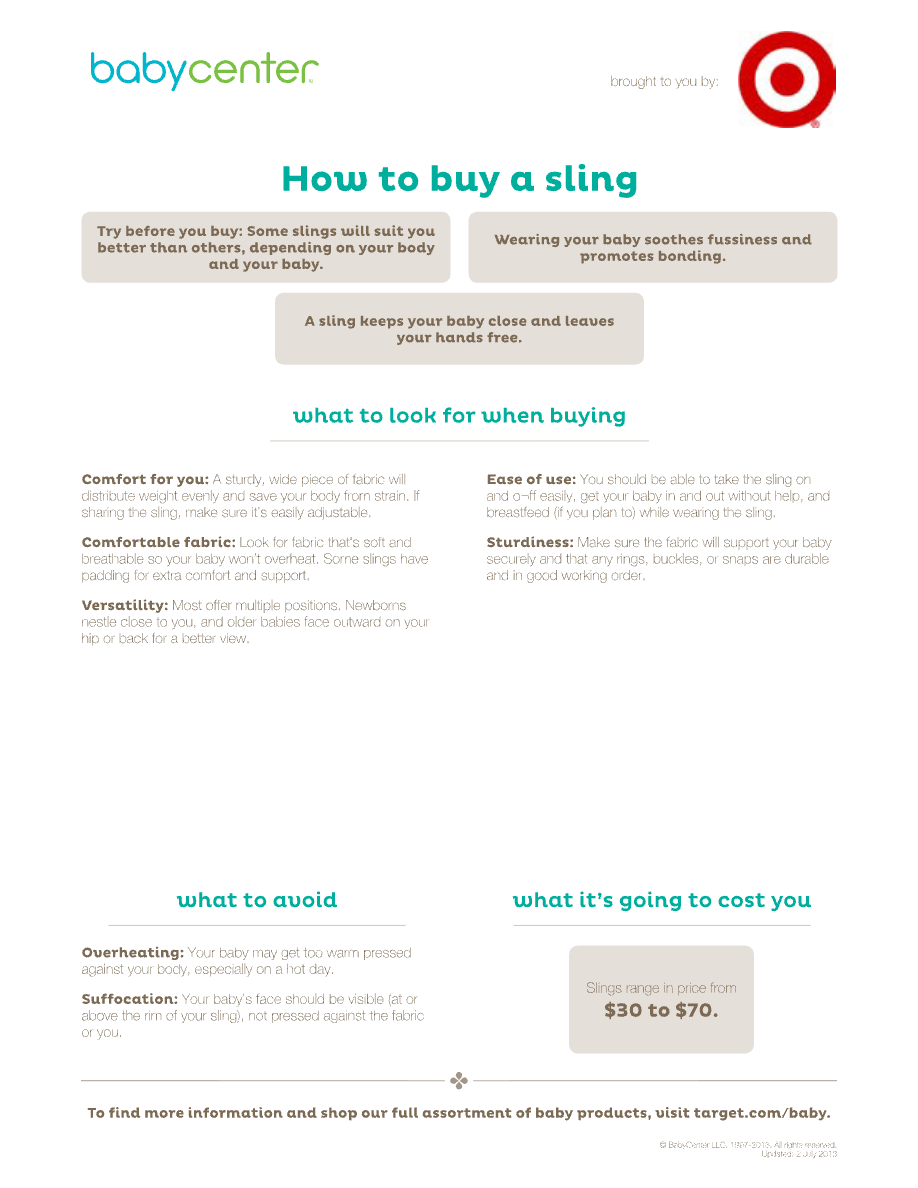 How to buy a baby carrier or sling — guide first page