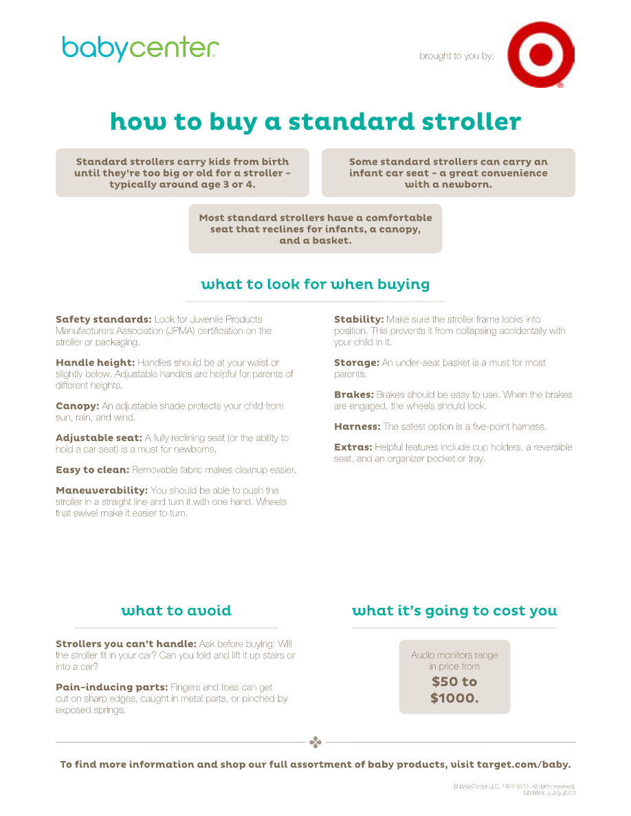 How to buy a standard stroller — guide first page