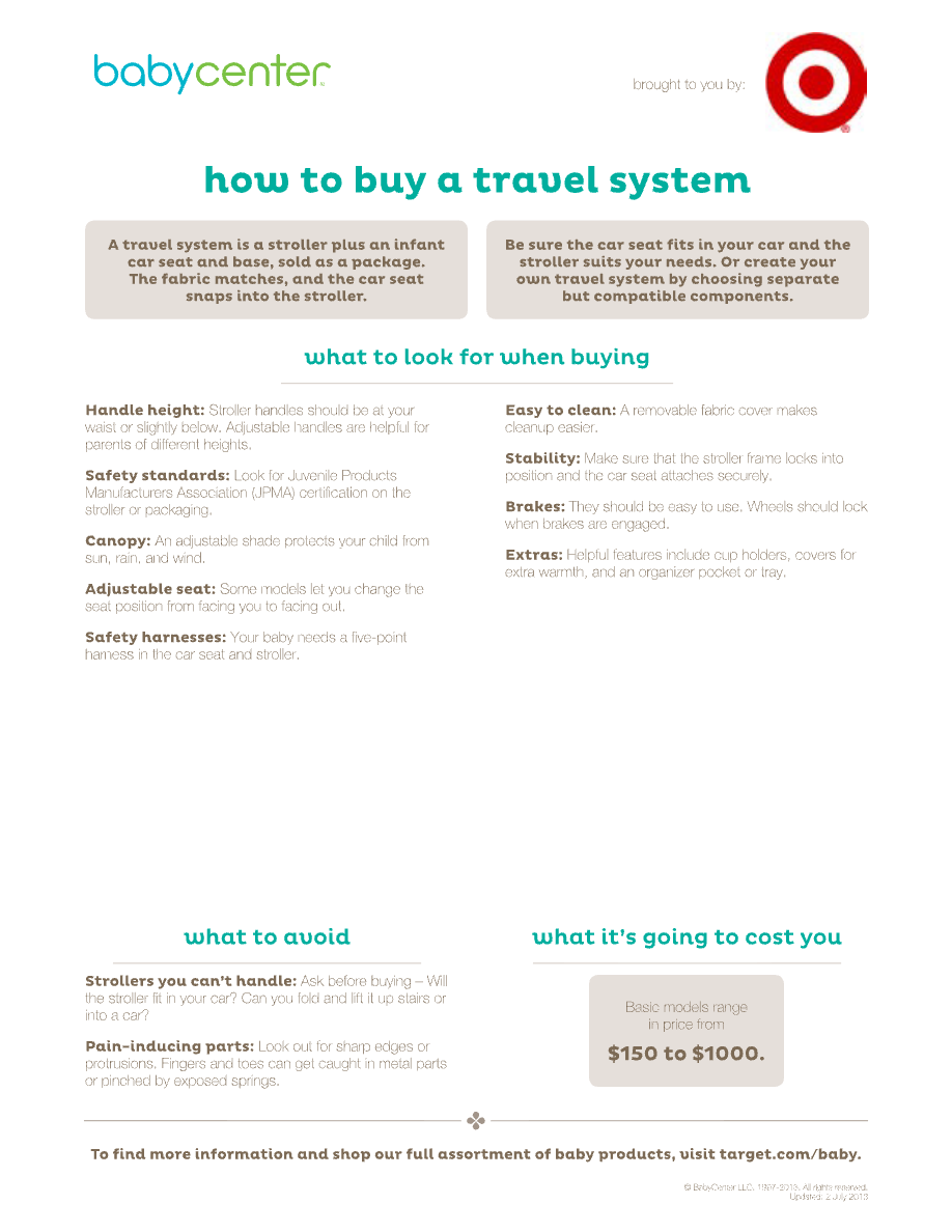How to buy a travel system — guide first page
